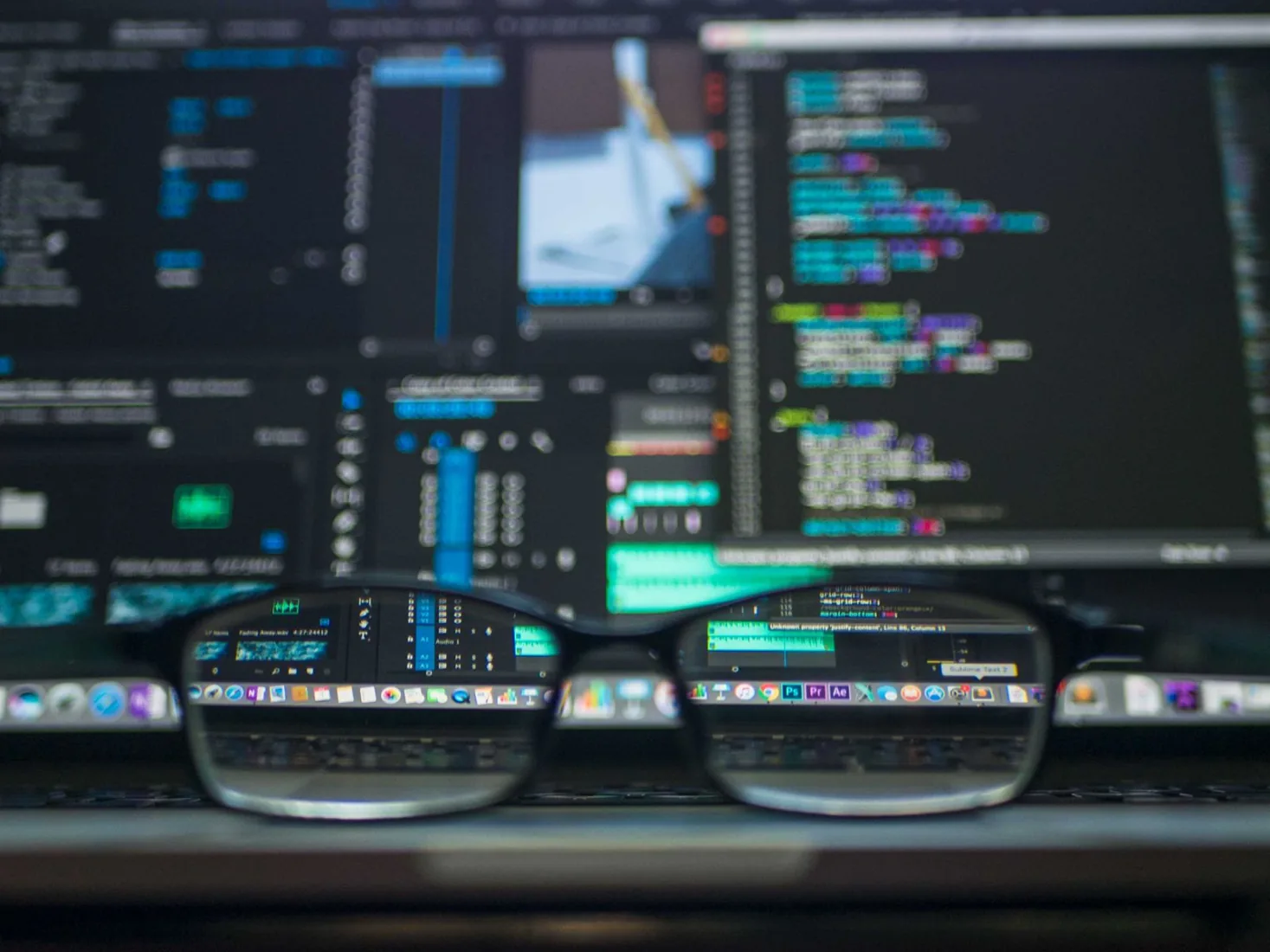 Website code displayed on a computer screen